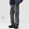 Overol Retro de Estilo Americano con Múltiples Bolsillos para Hombre, Pantalones Casuales Rectos Holgados de Marca a la Moda, Algodón para Toda Ocasión, Pantalones Largos de Primavera y Otoño