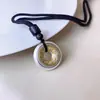 Plata de Ley 925 Chapada Colgante Grande Sólido de Paz y Alegría Collar Retro para Hombre Año Zodiacal Moda Tendencia Nacional Gargantilla