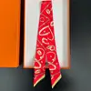 Bufanda de corbata estampada delgada de nuevo estilo para mujer, bufanda larga estrecha de seda estilo coreano para combinar con camisas, accesorio envolvente de moda