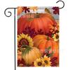 Venta Caliente Transfronteriza Otoño Acción de Gracias Bandera de Jardín Calabaza Espantapájaros Exterior Decoración de Granja Lino Doble Cara Bandera de Jardín