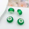 Serie de pulseras de cuentas redondas de resina verde tono verde fresco joyería con cuentas de agujero grande cuentas sueltas venta al por mayor