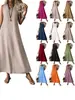 Amazon 2026 Verano Estilo Europeo y Americano Vestido Largo Elegante sin Mangas con Cuello en V y Cremallera en la Espalda para Mujer