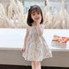 Vestido de Verão para Meninas 2026 Novo Estilo Infantil Tendência Floral Renda Alça Vestido Princesa Bebê Vestido Estiloso