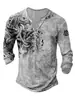 Camiseta Esportiva de Secagem Rápida com Manga Longa Estampada Patchwork Desconstruído Estilo Cara Tough Americano Camiseta Cool Bonita Americana