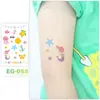 Fornecimento transfronteiriço em estoque novos adesivos de tatuagem glitter infantil desenho animado sereia borboleta adesivos de tatuagem atacado