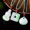 Colgante de Hebilla de la Paz de Jade Blanco Azúcar de Jade de Seda Dorada Natural de Xinjiang Jade Verde Esmeralda Gota de Agua Colgante de Marca Pan al por Mayor