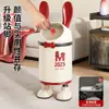 Papelera Creativa de Dibujos Animados con Tapa abatible para el Hogar, Gran Capacidad, con Ruedas, para Sala de Estar, Dormitorio, Cocina, Baño, Alta Estética, Papelera