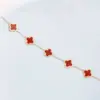 Pulsera de Acero Inoxidable de Cuatro Hojas Estilo Coreano Concha Simple Acero de Titanio Oro Rosa Joyería Fabricante Mayorista