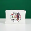 Estuche de Lápices Lienzo en Blanco Transfronterizo Hecho a Medida Dibujo Animado Creativo Cremallera Bolsa de Maquillaje Hecha a Medida Bolsa de Almacenamiento de Papelería para Estudiantes