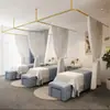 Soporte de varilla larga en forma de U simple barra de soporte cortina de tirar cortina divisoria de salón de belleza cortina para cama de belleza gasa de bloqueo salud