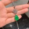 Joyería Zhuang Shengsheng Caibao Retro Colgante de Esmeralda Aretes de Esmeralda Juego de Joyería Juego en Forma de Gota