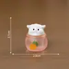 Paisaje en miniatura con lindos conejos y gatitos, vaso de hielo con temática de animales, accesorios de decoración DIY para casa de muñecas, pequeños adornos para coche o escritorio