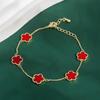 Pulsera Transfronteriza de Flor de Cinco Pétalos Caliente para Mujer Diseño Nicho Pulsera de Pétalos de Alta Gama Personalizada Sencilla para Combinar con Todo Joyería de Mano