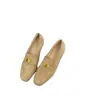 Primer Encuentro Temporada Gamuza Zapatos de Mujer de un Solo Paso Suela Plana Zapatos Individuales Mujer 2025 Nuevo Primavera Otoño Mocasines Británicos Punta Cuadrada Zapatos de Conducir