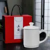 Taza de Agua de Porcelana Blanca Jade de Suet de Dehua Taza de Té de Cerámica Taza de Oficina Taza de Reunión Taza Personal para el Hogar