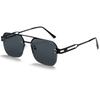 Nuevas gafas de sol de moda europeas y americanas para hombre, gafas de conducción, doble puente, ribete, montura de metal, gafas de sol para mujer, sensación de alta gama