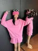 SEREN Comercio Exterior Transfronterizo 26 Nuevo Conjunto de Mujer Primavera/Verano: Sudadera Corta de Cuello Redondo + Pantalones Cortos Deportivos de Cintura Elástica
