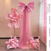Decoración de Habitación de Boda Bata Rosa Tul Área de Fotos Pared de Fondo Señal Doble Felicidad Tablero Kt Corbata de Moño Atmósfera Novia