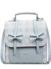 Mochila de Color Sólido Estilo Preppy Transfronteriza para Mujer 2025 Nueva Tendencia Bolso de Mano/Hombro Cruzado con Lazo
