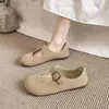 Zapatos Birkenstock retro de estilo bosque de nicho para mujer, colección otoño 2026, zapatos de abuela de suela blanda poco profundos, mocasines, zapatos planos de un solo color