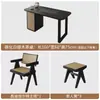 Nueva Mesa de Té para Balcón Estilo Chino con Bandeja de Té de Piedra Almacenamiento de Tetera Soporte para Té Mesa Pequeña para el Hogar Madera Maciza Mesa Simple para Preparar Té