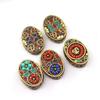 Retro Estilo Étnico Tibetano Hecho a Mano Incrustado Nepal Espalda Nube Joyería diy Tejido Nepal Perla Thangka Pulsera