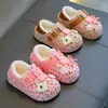 Pantuflas de algodón para niños de otoño e invierno, unisex, cálidas, forradas de felpa, impermeables, para uso en interiores, adecuadas para bebés y niños pequeños, con suelas antideslizantes y diseño de talón cerrado