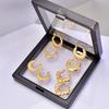 Brincos Atacado Moda Europeia e Americana Transfronteiriça Brincos de Aço Titânio Tendência Simples Galvanizado Ouro 18K Moda Luxo Leve