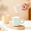Caneca de Cerâmica com Cabo de Flor, Listras Verticais em Relevo, Simples, para Água, Chá, Leite, Caneca, Fábrica de Liling