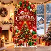 Funda Elástica de Arco Navideño Papá Noel Muñeco de Nieve Fondo de Foto para Fiesta Manga de Fondo para Arco Personalizable
