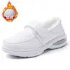 Zapatos de Enfermera para Mujer, Suela Blanda, Transpirables, Antifatiga, Zapatos de Algodón, Zapatos Blancos con Amortiguación de Aire de Cuero Genuino, Tacón de Cuña, Suela Gruesa, Zapatos de Trabajo Antideslizantes