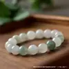 Pulsera de Jade Dorado de Xinjiang al por Mayor Accesorios de Cuentas Redondas de Jade del Gobi Pulsera Unisex de Jade Verde de Tianshan Fuente de Suministro para Transmisiones en Vivo