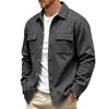 Nuevo Producto de Invierno Transfronterizo 2026: Camisa Chaqueta de Trabajo Exterior para Hombre de Peso Pesado Estilo Americano Corte Holgado Sencilla Forrada de Polar Cálida