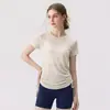 Youyue Apparel Roupa de Yoga Feminina Verão Novo Estilo Pilates Esporte Franzido Manga Curta Feminino Solto Esporte Conjunto de Yoga