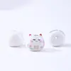 Gato de la Suerte Cerámico Colorido Gato Lindo de Cerámica Pintado Pulsera DIY Bolsa con Cuentas Decoración Llavero Colgante