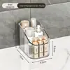 Caixa de Armazenamento Transparente Organizador de Cosméticos Mesa Simples Armazenamento por Compartimentos Porta Batom Pincel de Maquiagem Porta Caneta Rack de Armazenamento Caixa