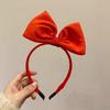 Banda para el cabello con lazo rojo retro estilo coreano y japonés, hebilla para la cabeza, banda para el cabello estéreo Kiki, clip para el cabello, banda para el cabello de moda de primavera