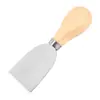 Cuchillo y tenedor para queso de acero inoxidable con mango de madera, juego de 4 piezas, mini cuchillo para mantequilla, cuchillo para pastel, cortador de mantequilla, juego de cuchillos para queso