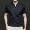 Camisa de Manga Corta de Seda de Hielo 2025 para Hombre, Ropa Casual de Negocios de Verano para Hombre, Elástica, Anti-arrugas, Transpirable, Camisa Delgada