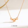 Collar de cuentas redondas cepilladas de plata S925 para mujer estilo coreano cadena para la clavícula con forma de cuenta redonda ojo de gato fresco collar de celebridad de internet al por mayor