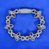 Hip-Hop Europeo y Americano Trébol de Cuatro Hojas Cadena Cubana de 8 Caracteres Joyería Transfronteriza Collar para Hombre Moderno Versátil Pulsera de Circonita Personalización