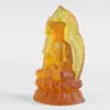 Estátua de Buda Ksitigarbha Iluminada para Paredes de Templo, Estátuas de Buda de Vidro para Templos Budistas, Fábrica de Azulejos de Buda de Vidro