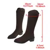 Comercio exterior transfronterizo nuevo estilo tejido fly-knit 2026 talla grande botas largas con punta tacón medio para mujer, otoño adelgazantes y transpirables