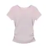 Camiseta Tricô Manga Curta Chique Feminina Verão Slim Rosa Camiseta Básica Cintura Curta Apertada Top Tamanho Único Preto