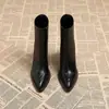 Botas Curtas de Salto Alto Bico Fino Estilo Europeu e Americano para Mulheres, Novo Modelo Outono e Inverno 2025, Plataforma Impermeável, Botas Muito Estilosas e Emagrecedoras