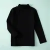 Camiseta Outono/Inverno 2026 Mais Vendida Camada Base, Camisa Base de Manga Longa Infantil Estilo Coreano com Gola Alta, Camada Base de Gola Alta 100% Algodão