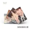 Cartões Fotográficos com Texto, Conjunto de Caixa com 50, Choi Soobin, Choi Yeonjun, Choi Beomgyu, Kang Taehyun, Hyun Ningkai, Cartões Lomo a Laser
