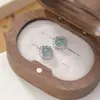 Yilu Azul Plateado Jade de Agua S925 Plata de Ley Diamante Cuadrado Trenzado Cáñamo Moda Gancho de Plata para Oreja Punto Caliente de Comercio Electrónico