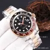Reloj Mecánico Automático Completo Laojia Greenwich para Hombre Acero Inoxidable Cerámica Anillo de Coca Luminoso Resistente al Agua Reloj de Negocios