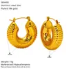 Pendientes Huecos Chapados en Oro de 18 Quilates de Acero Inoxidable Europeos y Americanos Personalizados de Fábrica para Mujer Versátiles de Moda Transfronteriza Pendientes de Acero de Titanio Dongguan